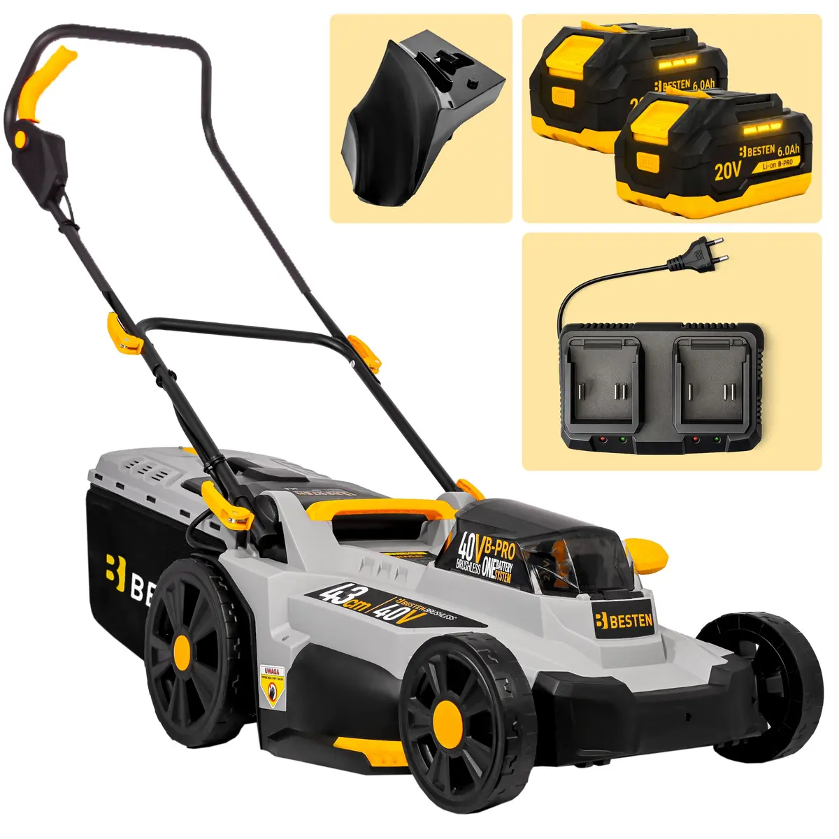 Kosiarka akumulatorowa BESTEN BE0002918 - zawartość zestawu